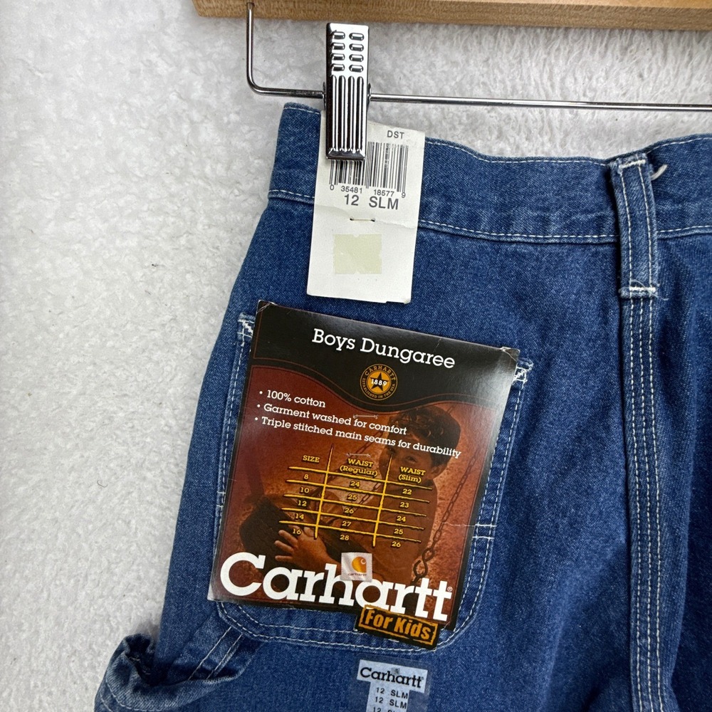 Carhartt For Kids Boys Dungaree Carpenter Jeans Size 12 Slim NWT NOS